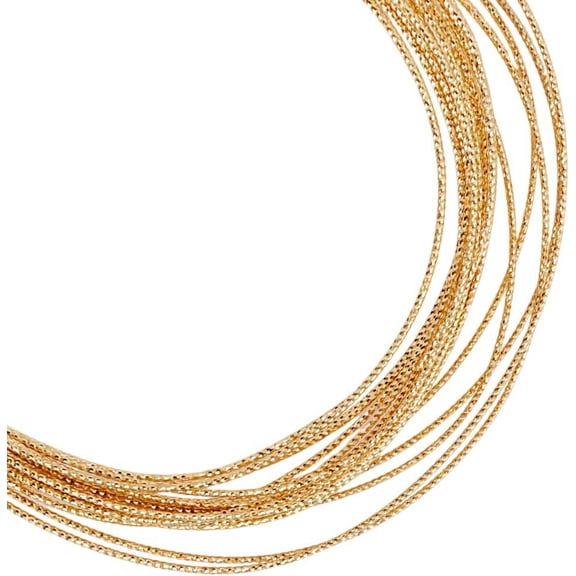 1.5mm x 5m 18K Gold Plated Copper Twist Wire Textured Crafting Wire Golden Engraved Half Hard Wire Memory Wire for Bracelet Ring Jewellery Making DIY Beading Work Sculpting Gold