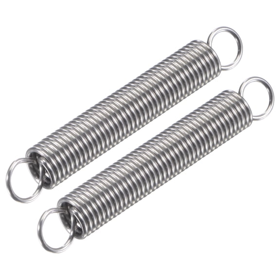 1.5mmx12mmx90mm Extended Compression Spring,8.6Lbs Load Capacity,Silver,Pack of 2