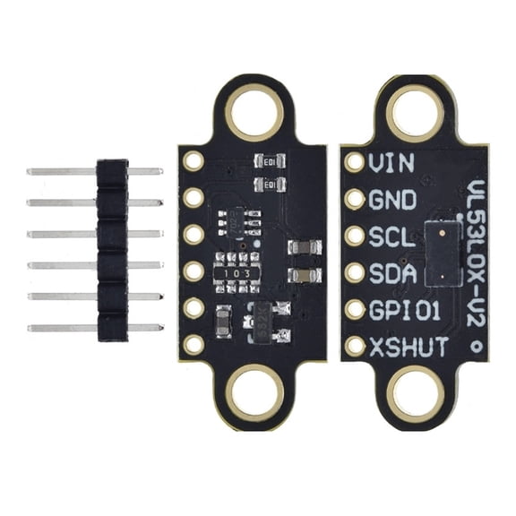 1/5pcs VL53L0X Time-of-Flight (ToF) Laser Ranging Sensor Breakout 940nm GY-VL53L0XV2 Laser Distance Module I2C IIC 3.3V/5V - 5PCS VL53L0X BLACK