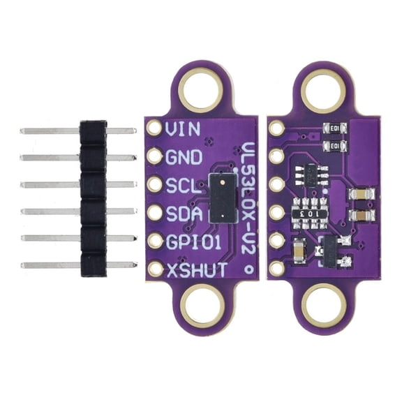 1/5pcs VL53L0X Time-of-Flight (ToF) Laser Ranging Sensor Breakout 940nm GY-VL53L0XV2 Laser Distance Module I2C IIC 3.3V/5V - 5PCS VL53L0X PURPLE