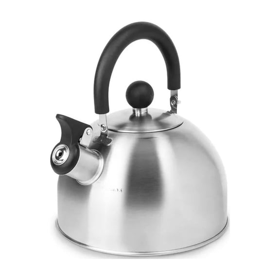 1.5qt Stainless Steel Stovetop Kettle Silver: Whistling Tea Kettle with Flip-Up Spout, Small Teapot for Stove