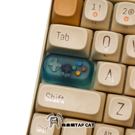 1.5u Game Controller Keycap, PBT Sh-Through 3D Printed Key for Mechanical Keyboard, Hand Polished Keycaps