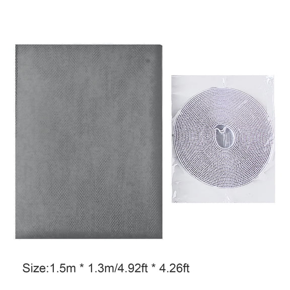 1.5x1.3m Gray Anti-Mosquito Window Screen, Polyester Mesh Net for Home Window Gray