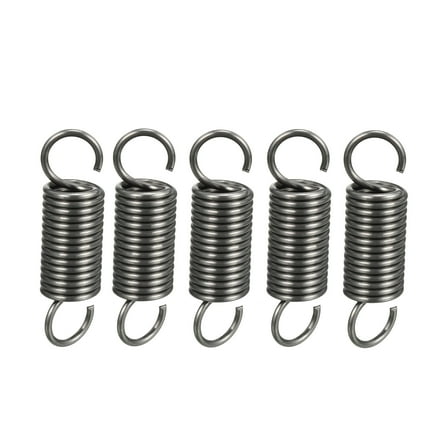 1.5x12x50mm Stainless Steel Small Dual Hook Tension Spring, 5pcs