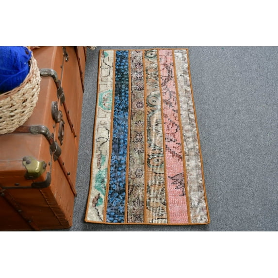 1.5x3.1 ft Small Rugs, Vintage Rug, Turkish Rug, Antique Rug, Rugs For Bath, Brown Home Decor Rug, Kids Rugs, Oushak Rug, Decorative Rug,