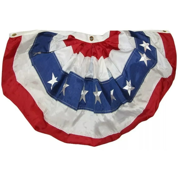 1.5x3 FT USA American 18x36 Nylon Embroidered Fan Flag Banner Bunting FAN