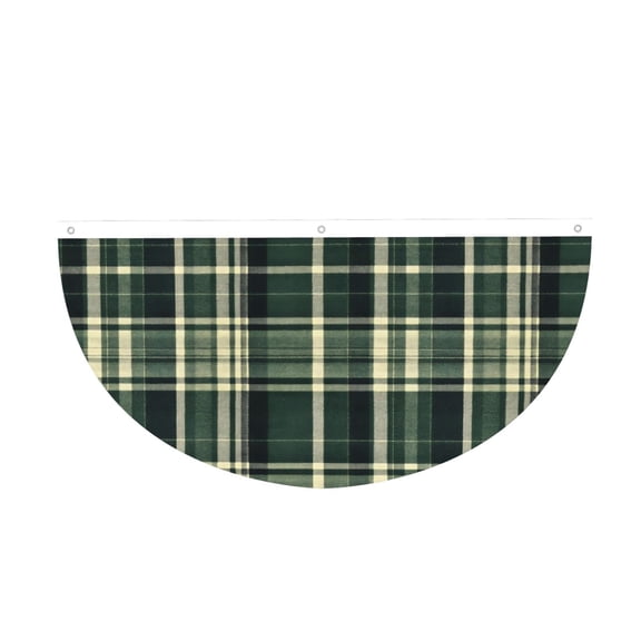 1.5x3 Ft Hang Decorative Semicircle Flag Durable Not Fade Easy Installation With Preinstalled 3 Buttonholes Springgreen Buffalo Plaid Check Tartan Scotland_99154_4