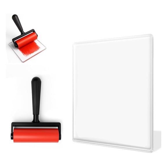 1 * 5x7 inch gel plate 1 * 4 inch rubber roller-As Shown