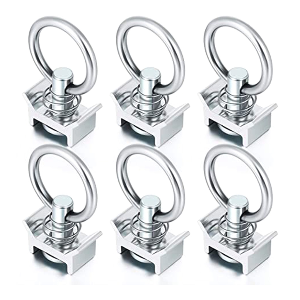 1 6 10Pcs L Track Single Stud Ring Spring Loaded Tie Down Anchors Walmart