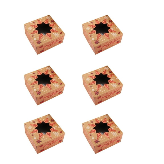 1/6/12pc Christmas Baking Snack Box Packaging Paper Box Packaging Christmas Cake Packaging Gift Box
