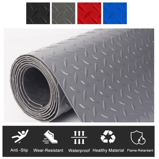 1.6/2.5/2.9mm PVC Garage Floor Mat Roll Diamond Pattern Car Parking