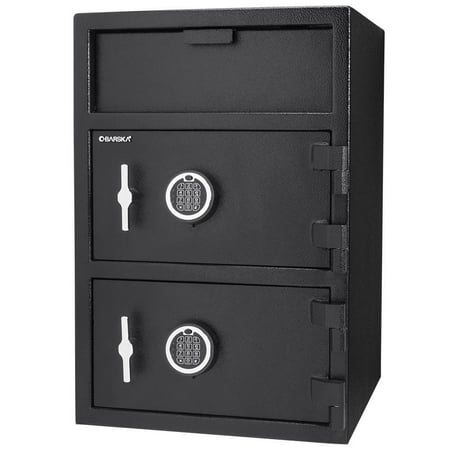 Barska - Large Digital Depository Safe with Drop Slot-Solid Steel, Dual Keypad Access, 5 Deadbolts - Black