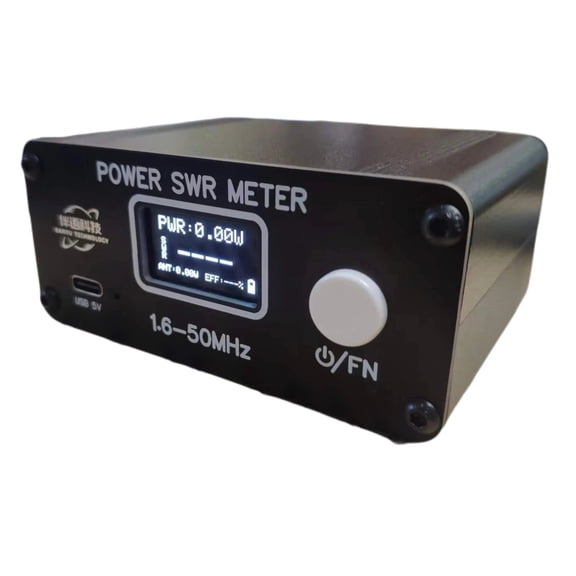 1.6-50MHz PWR SWR Meter POWER SWR METER 0.5-150W SWR Power Watt Meter Built-in Battery OLED Display