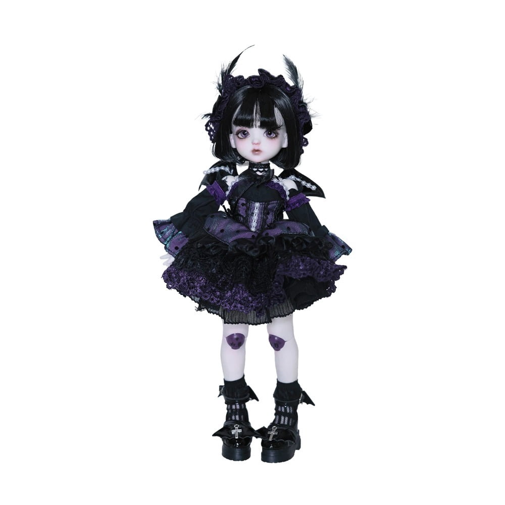 1/6 BJD Doll Edith Full Set Black & Purple Little Demon with Skull