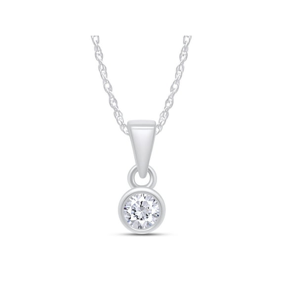 1/6 CT TW Lab Grown Diamond Pendant Necklace For Women-Sparkling GH Color VS-SI Clarity 10K White Gold Necklace With Chain