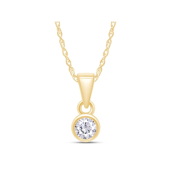 1/6 CT TW Lab Grown Diamond Pendant Necklace For Women-Sparkling GH Color VS-SI Clarity 14K Yellow Gold Necklace With Chain