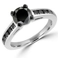 thumbnail image 1 of 1.6 CTW Round Black Diamond Solitaire with Accents Engagement Ring in 10K White Gold - 7.75, 1 of 1