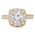 thumbnail image 1 of 1.6 CTW Round Diamond Cushion Halo Engagement Ring with Accents in 14K Yellow Gold - Size 5, 1 of 1