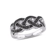 thumbnail image 1 of Gem & Harmony 1/6 Carat (Ctw) Black & White Diamond Ring Band in Sterling Silver for Women, 1 of 7