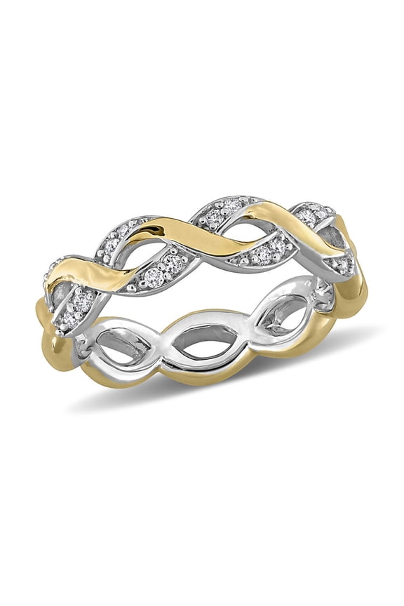 1/6 Carat (Ctw) Lab-Grown Diamond Infinity Band Ring in Sterling Silver for Women
