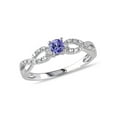 thumbnail image 1 of 1/6 Carat (Ctw) Tanzanite Infinity Ring in Sterling Silver with Accent Diamonds for Women, 1 of 5