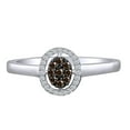 thumbnail image 1 of AFFY 1/6 Carat Round Cut Champagne Brown & Natural Diamond Halo Engagement Ring In 10K Solid White Gold-Ring Size-7.5, 1 of 1