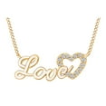 thumbnail image 1 of AFFY 1/6 Carat Round White Natural Diamond Love Heart Pendant Necklace In 10K Solid Yellow Gold (I-J Color, I2-I3 Clarity, 0.17 Cttw), 1 of 1