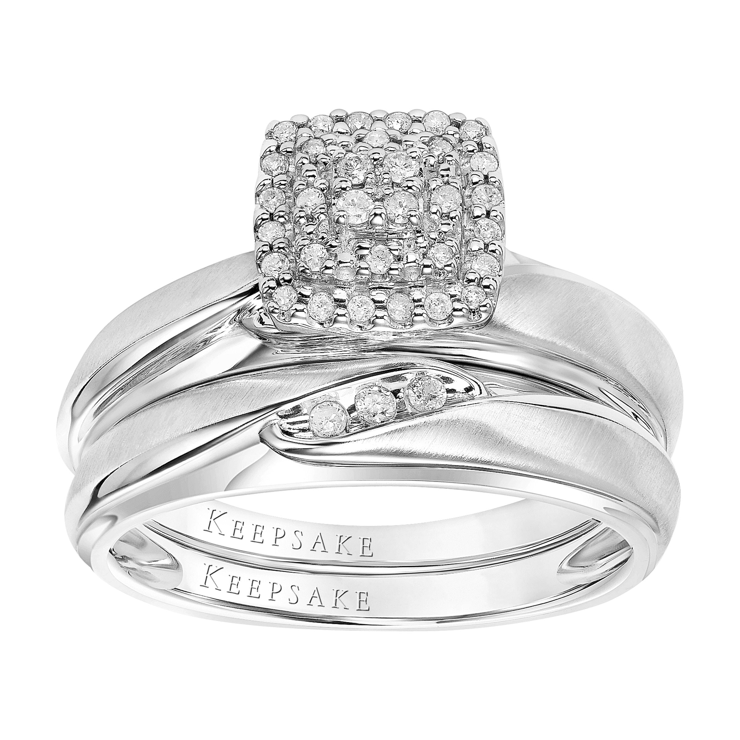 1/6 Carat T.W. Diamond 10kt White Gold "Pasadena" Women's Bridal Set by Keepsake