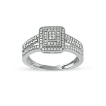 1/6 Carat T.W. Diamond Cluster 10kt White Gold Engagement Ring