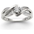 thumbnail image 1 of 1/6 Carat T.W. Diamond Criss-Criss Shank 10kt White Gold Engagement Ring, 1 of 5