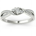thumbnail image 1 of 1/6 Carat T.W. Diamond Cross Over Split Shank 10kt White Gold Engagement Ring, 1 of 5