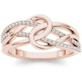 thumbnail image 1 of 1/6 Carat T.W. Diamond Interlocking Loop 10kt Rose Gold Fashion Ring, 1 of 1