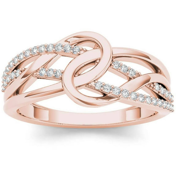 1/6 Carat T.W. Diamond Interlocking Loop 10kt Rose Gold Fashion Ring