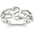 thumbnail image 1 of 1/6 Carat T.W. Diamond Interlocking Loop 10kt White Gold Fashion Ring, 1 of 1