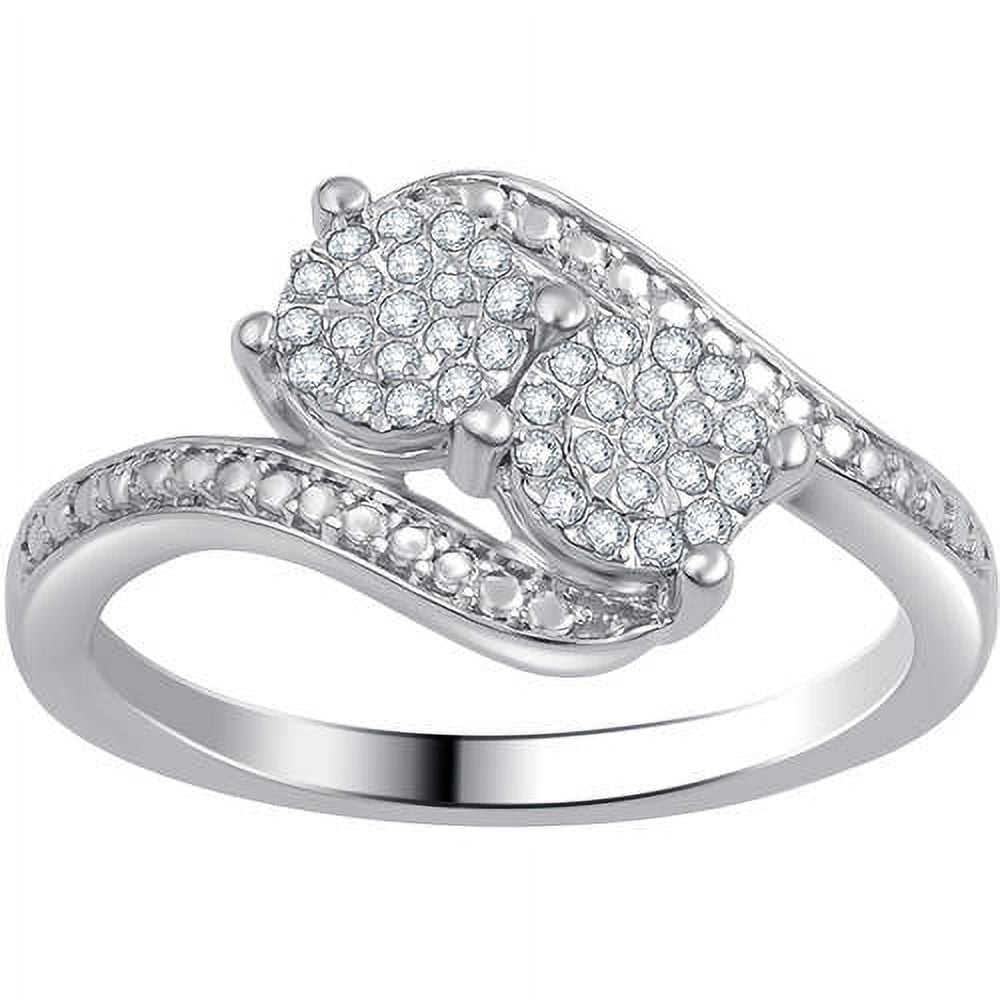 1/6 Carat T.W. Diamond Sterling Silver Composite Two-Stone Ring