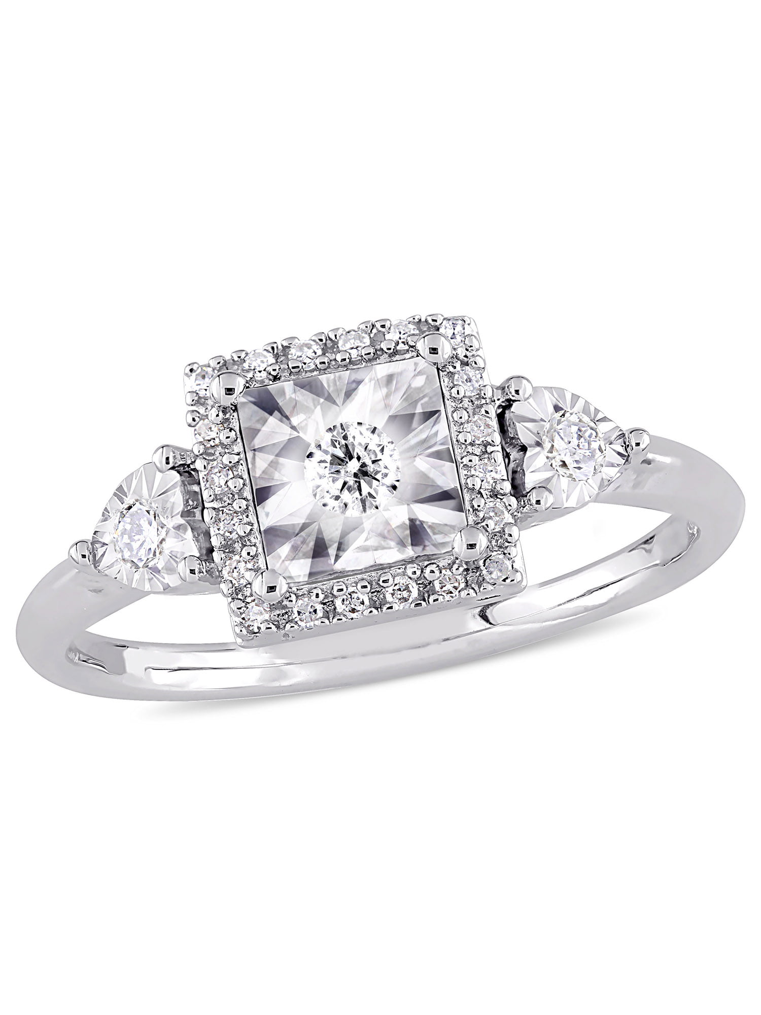SZUL Women's 1/6 Carat Diamond Love Knot Ring in 10K White Gold (J-K-L  Color, I2-I3 Clarity) - Walmart.com
