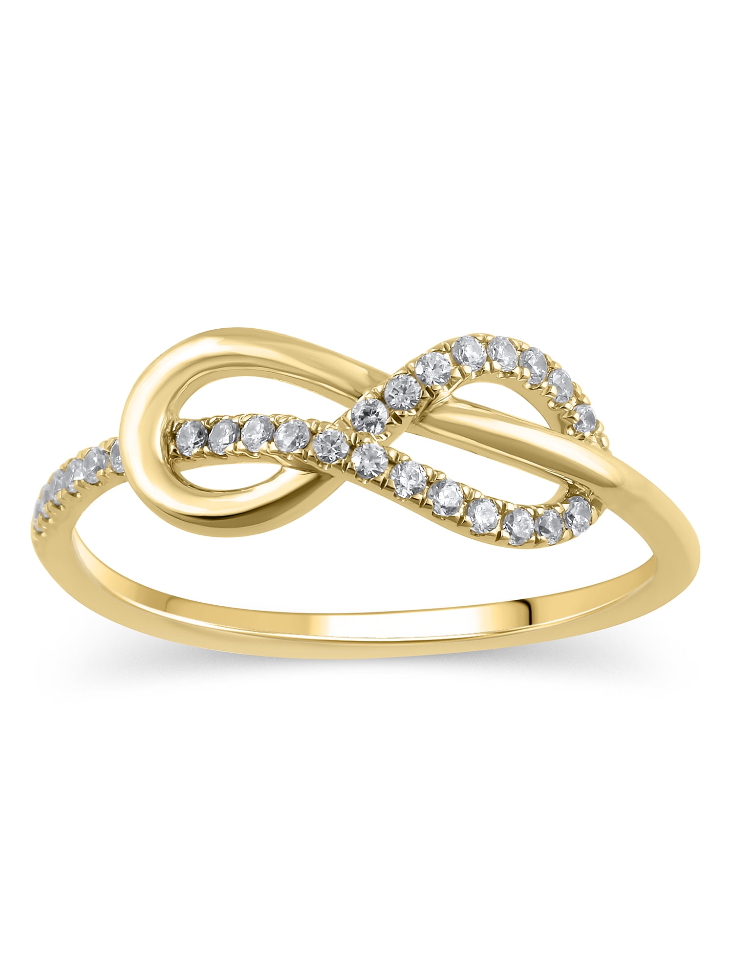 1/6 Carat T.W. (I3 clarity, I-J color) Diamond Infinity Knot Fashion Ring in 10K Yellow Gold, Size 6