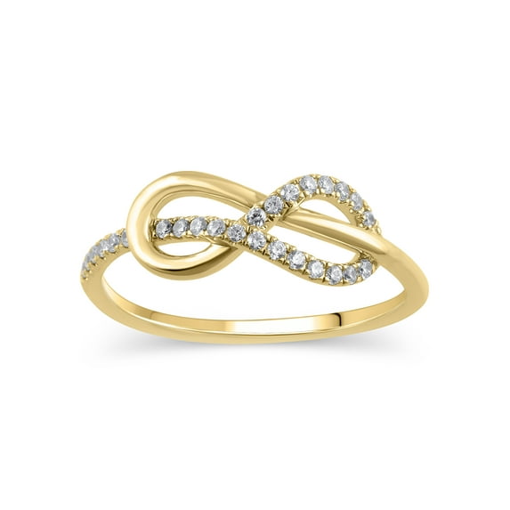 1/6 Carat T.W. (I3 clarity, I-J color) Diamond Infinity Knot Fashion Ring in 10K Yellow Gold, Size 6