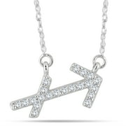 SZUL JEWELRY 1/6 Carat TW Diamond Sagitarius Zodiac Pendant 10K White Gold