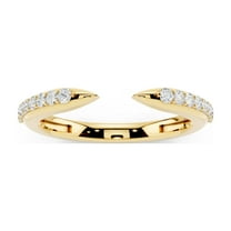 1/6 Ct Moissanite Stackable Wedding Band Open Ring for Women 14K Yellow Gold Plated D Color VVS1 Fine Jewelry Gifts Size 7