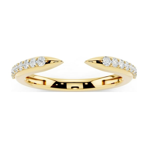 1/6 Ct Moissanite Stackable Wedding Band Open Ring for Women 14K Yellow Gold Plated D Color VVS1 Fine Jewelry Gifts Size 7