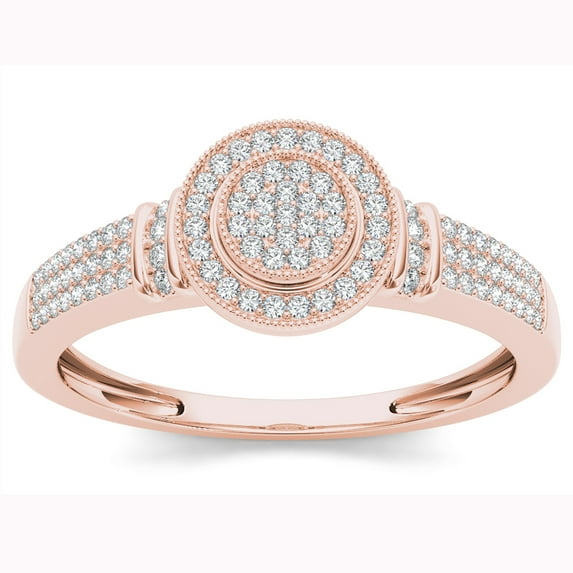 1/6 Ct TDW Diamond 10KRose Gold Halo Engagement Ring