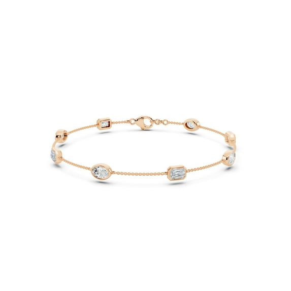 1.6 Cttw Emerald & Oval Cut Moissanite Station Bracelet for Women 14K Yellow Gold Plated Silver D Color VVS1 Jewelry Gift for Her Size 6.5"