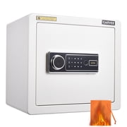 1.6 Cu Ft Biometric Home Safe Box, Fingerprint Lock Steel Cabinet   Removable Shelf, LED Light & Fireproof Document Bag   Fire/Water Resistant   Black or White