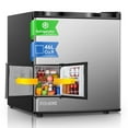 1.6 Cu.ft Fridge with Freezer, Small Fridge for Bedroom , Stainless ...