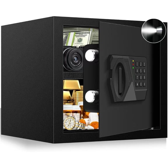 1.6 Cu ft Small Fireproof Safe Box, Digital Safes Water and Fireproof with Keypad and System, Fire Safe for Valuables