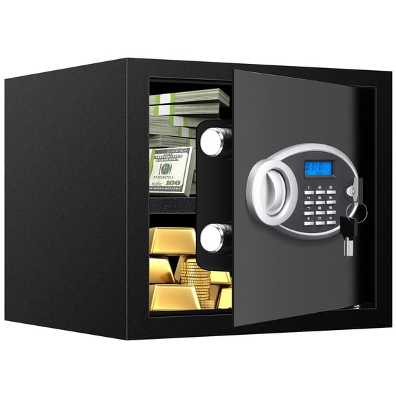 1.6 Cuft Fire Proof Safes For Home Use Anti-theft Digital Personal Security Safety Box With Electronic Keypad And Spare Keys Fireproof Waterproof Money Document Valuables