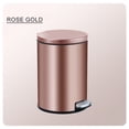 thumbnail image 1 of 1.6 Gallon Step Trash Can with Lid, Rose Gold Stainless Steel Small Garbage Can, Soft Close & Stay-Open Lid, Removable Inner Bucket for Bathroom, Bedroom, Office, 1 of 10