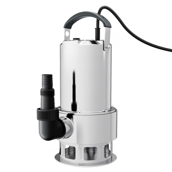 1.6 HP 5500 GPH Stainless Steel Submersible Sump Pump, Portable Electric Water Draining Pump for Efficient Clean and Dirty Water Transfer in Pool, Hot Tub, Pond, Basement and Water Tank