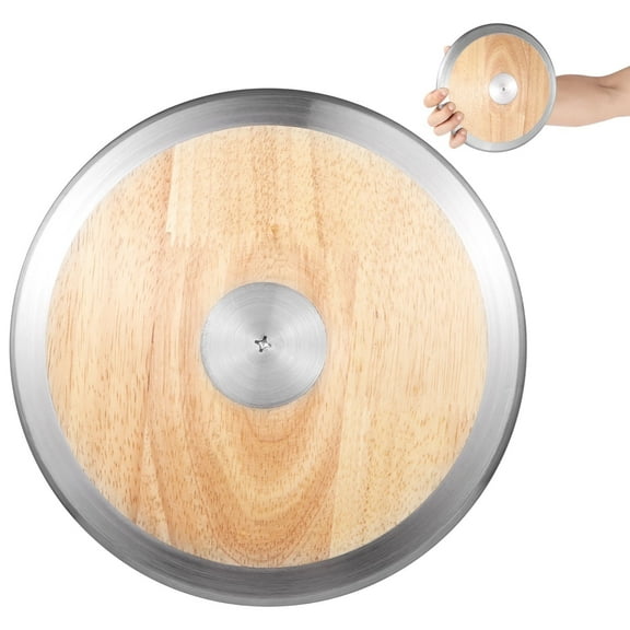 1.6 Kg Sports Training Discus, Track and Field Discus for High School Boys Girls, Reliable Wood-Iron Built, Easy-to-Grip Anti-Slip Polished Finish, Sports Practice Discus